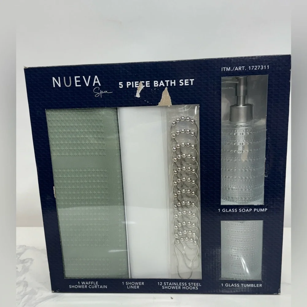 Nueva Spa 5 piece Bath Set Green New